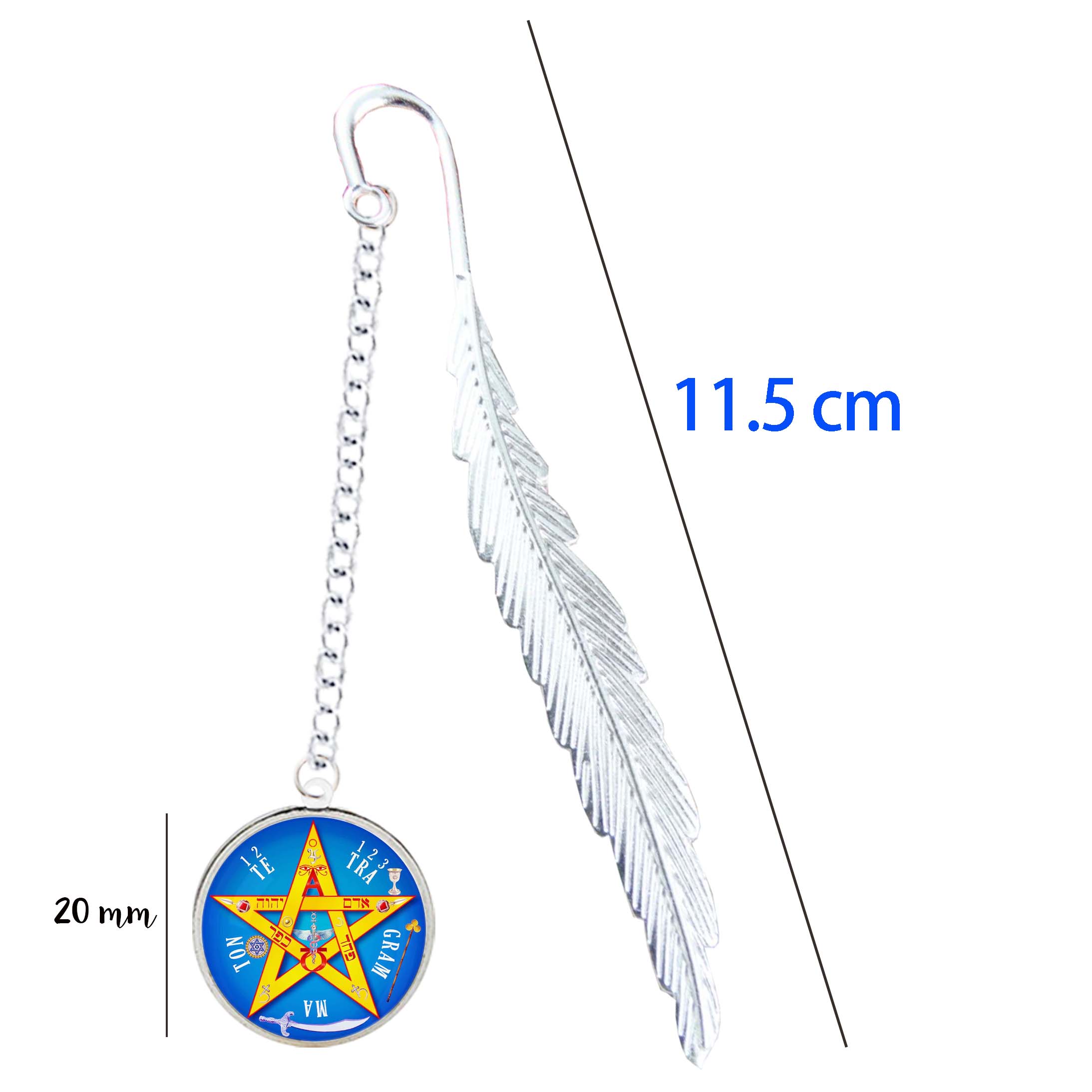 Tetragrammaton Amulet Bookmark Four Letter YHWH Pentagram Symbol Adonai Pendant For Notebook Reader Book Marque Page Mate Marker: 1