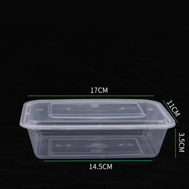 50pcs Transparent Fruit Carry Out Box Disposable Salad Meal Containers Food Storage Box Take Out Packing Box (1000ml)