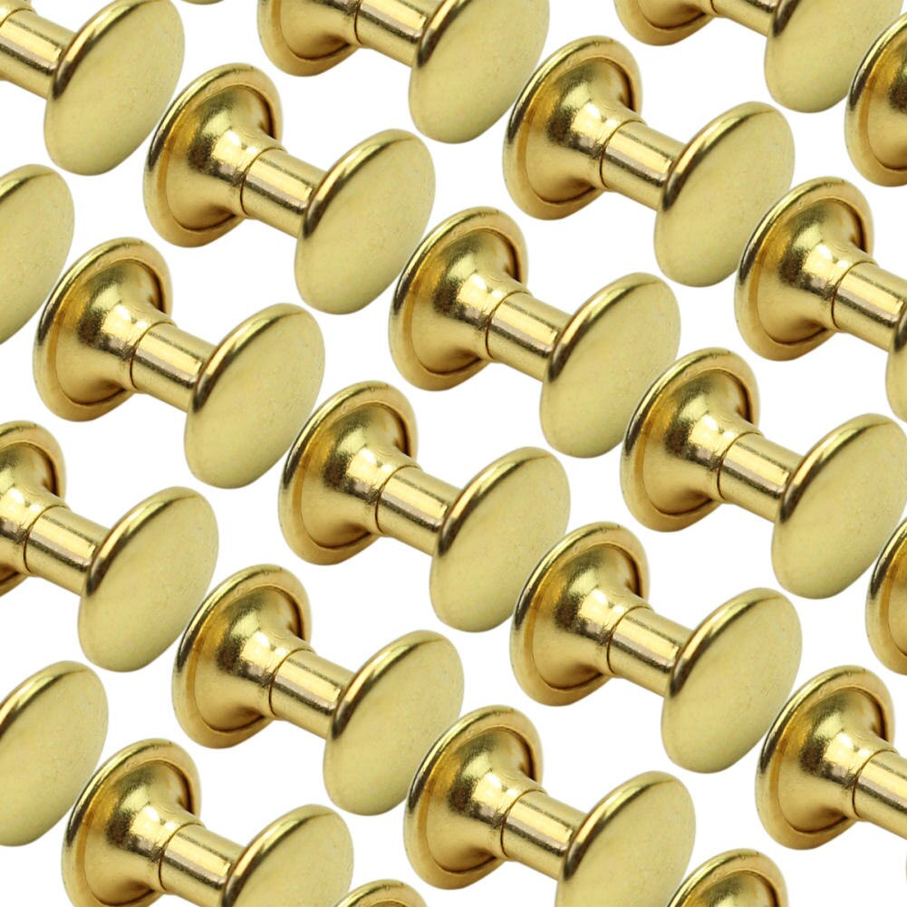 100 st/lot guld koppar runda platta nitar för att dekorera väskor skor kläder läderhantverk punkrock gör det självtillbehör 7*8mm