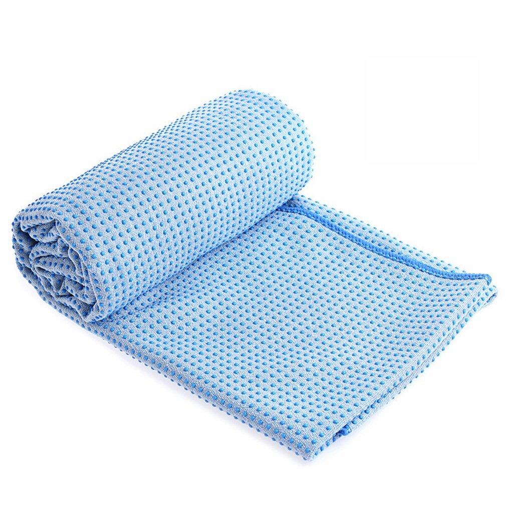 Yoga Mat Towel - 183x63cm - Microfiber Anti-Skid Cover - Exercise Equipment with Bag: Sky Blue