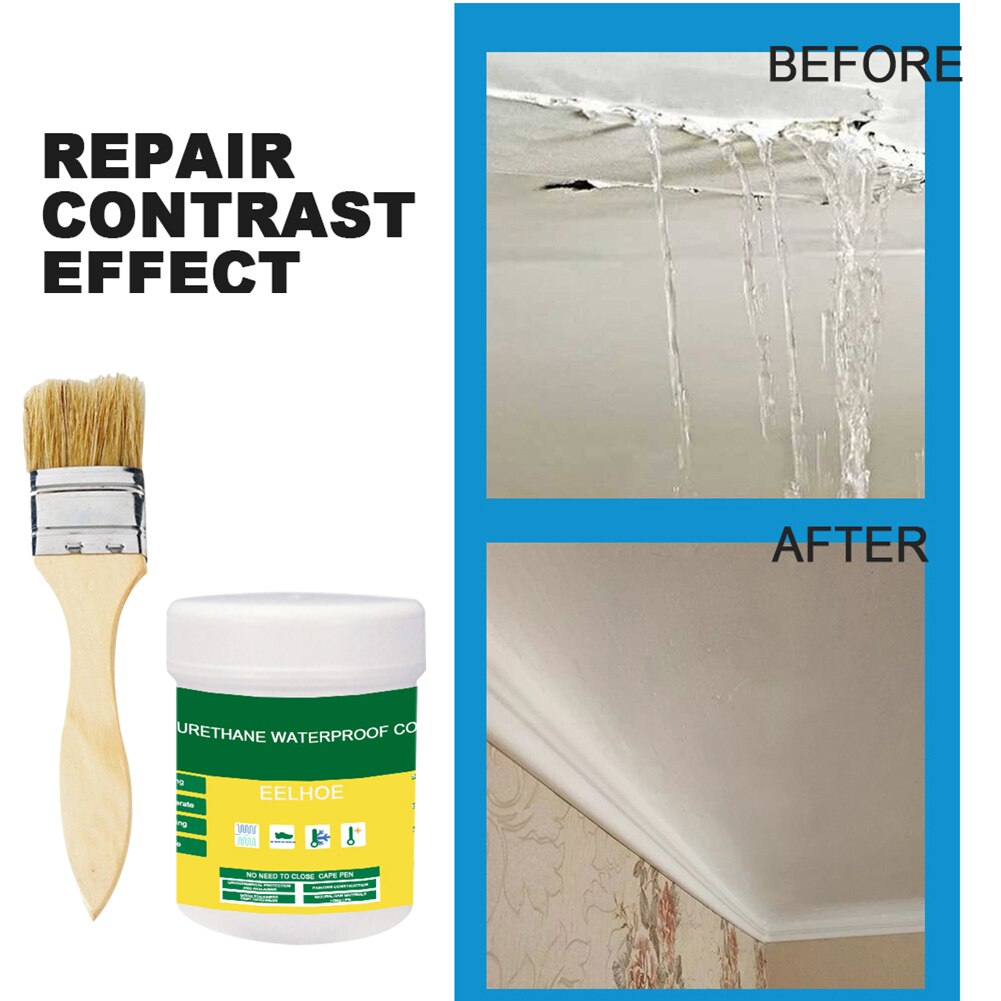 Transparent Waterproof Sealant Paste Repair Broken Surfaces Home House Sealer Mighty Transparent Paste Coating Paste With Brush