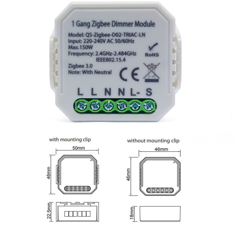 Tuya Smart Zigbee Dimmer Module Met Neutrale 2 Weg Draadloze App Afstandsbediening Werkt Met Alexa Google