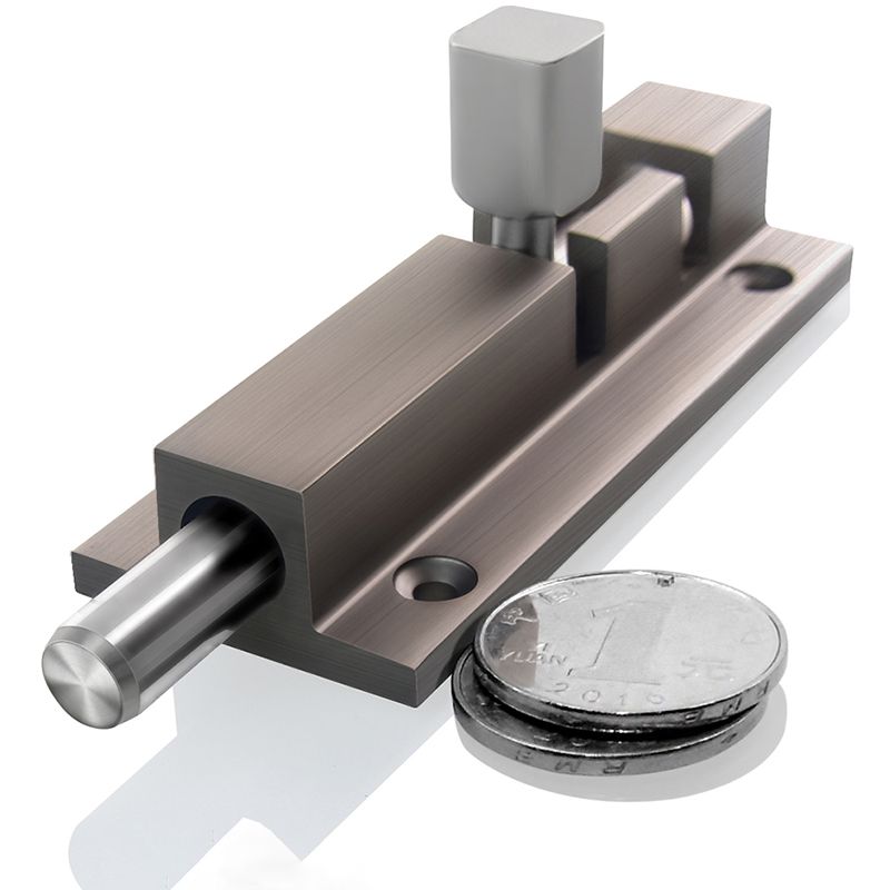 Sikkerhedsafskærmning lås skydelås dør skuffe cylinder bolt 2 tommer 3 tommer, sølv tyk aluminiumslegering åben lås dørlås med skrue