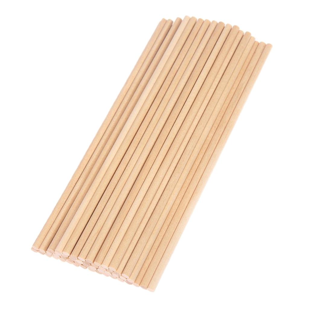 Wooden Dowel Rods, Set of 50 Unfinished Hardwood Dowel Sticks - for Craft Projects and DIY’ Kids Woodworking Wood Arts Crafts