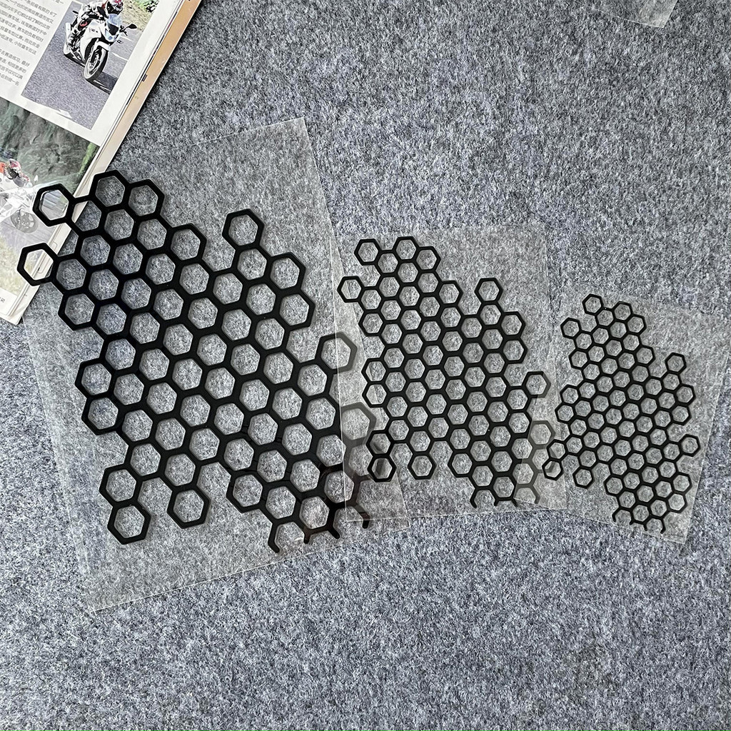 Honeycomb Motorcycle Sticker Reflective Motorcycle Helmet Body Grid Shaped Decal Waterproof Motorcycle Accesssories: green