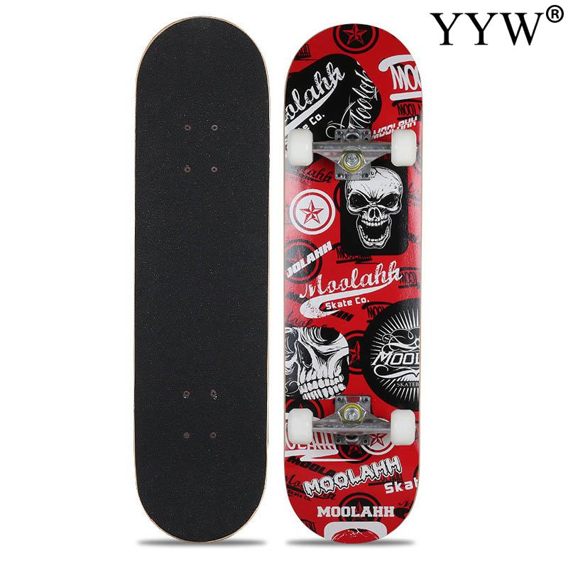 Skateboard Double Rocker Board Figure Skating Street 6 Colors Matte Surface Board Green Red Colors Maple 4 Wheel Teenager Adult: 2