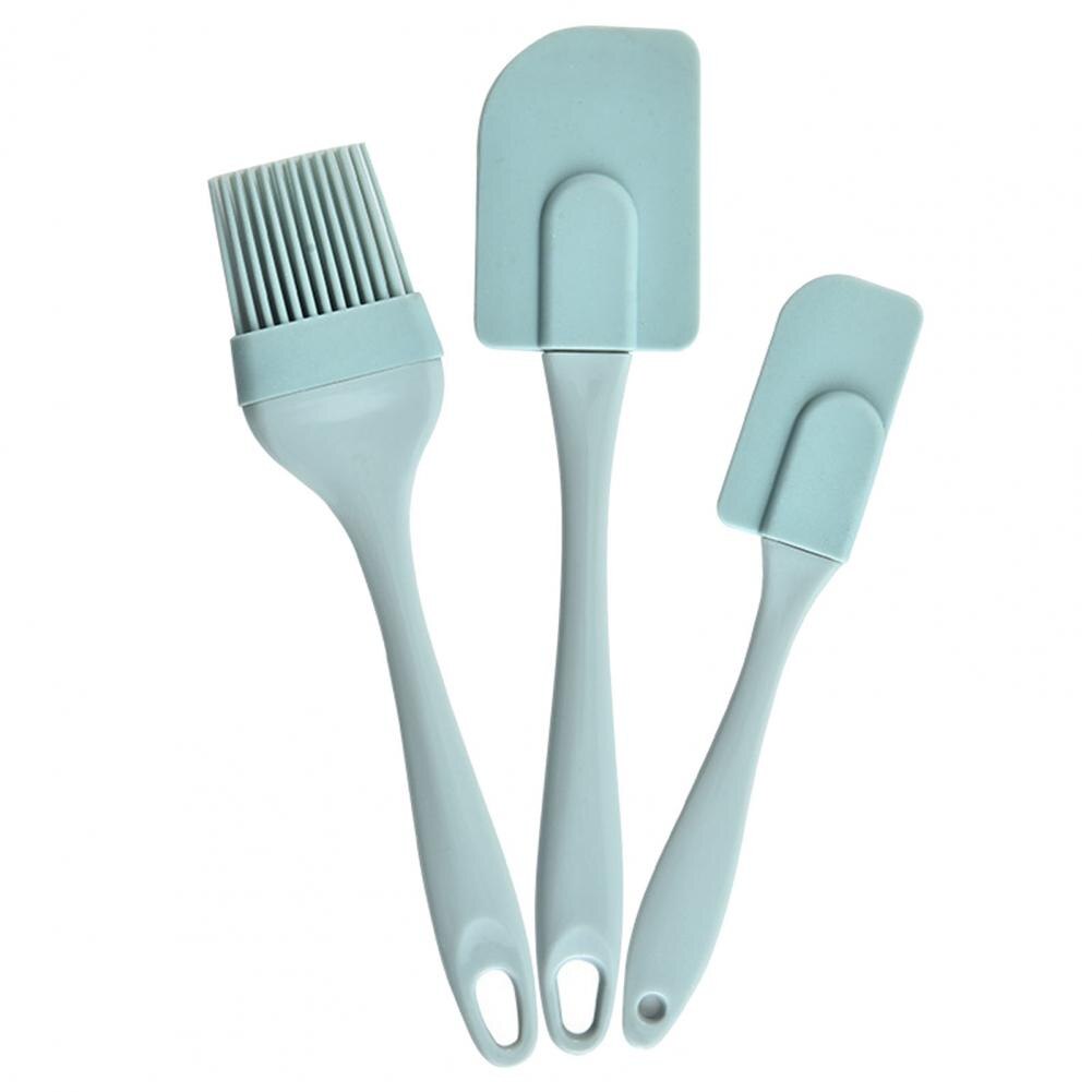 3Pcs/Set Kitchen Utensils Cooking Supplies Multi Purpose Blue/Pink Cake Spatula Baking Tools Silicone/PP Non-stick for Kitchen: Blue