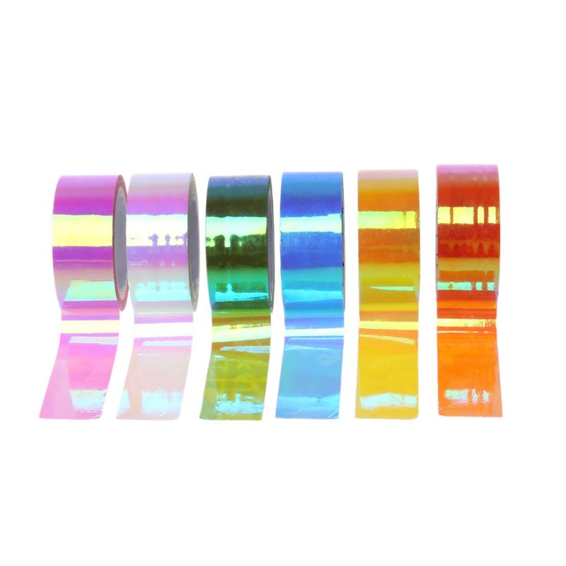 1 Pc Ritmische Gymnastiek Decoratie Holografische Prismatic Glitter Tape Hoops Stok Decoratieve Tape 6 Kleuren