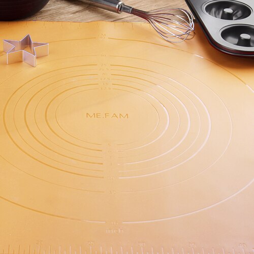 Me. fam Grote Maat 60X50 Cm Rimpelingen Siliconen Bakken Mat Antislip Hittebestendigheid Kneden Deeg Placemat non-stick Gebak Pads: Light yellow 1 Piece