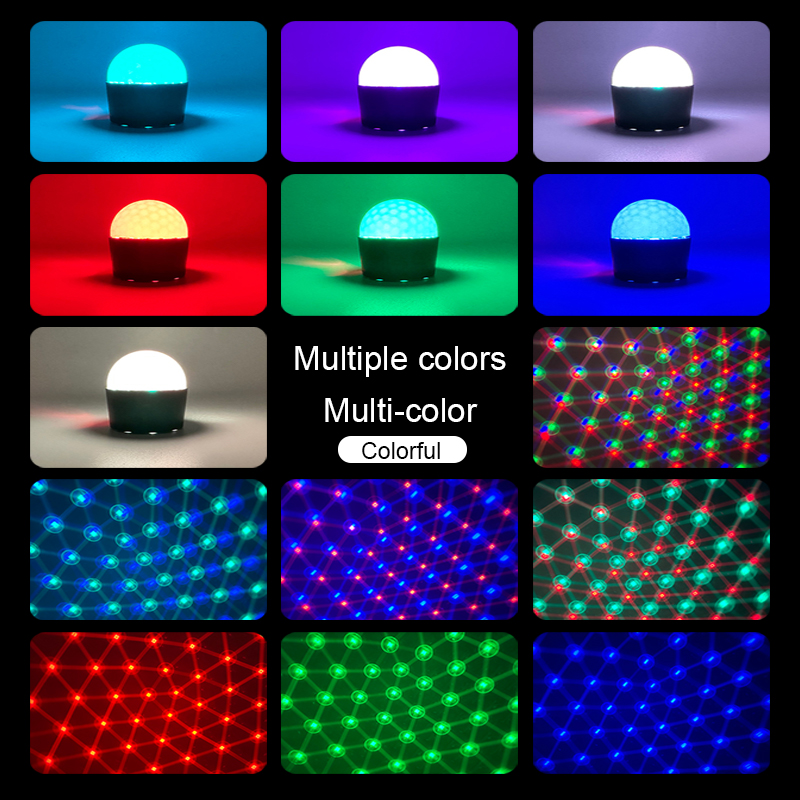 Samochodowa kula dyskotekowa RGB doprowadziło Lampa dekoracyjna Impreza DJ Efekt Światło sceniczne Wnętrze Ambientowa kula dyskotekowa z możliwością ładowania i sterowaniem głosem