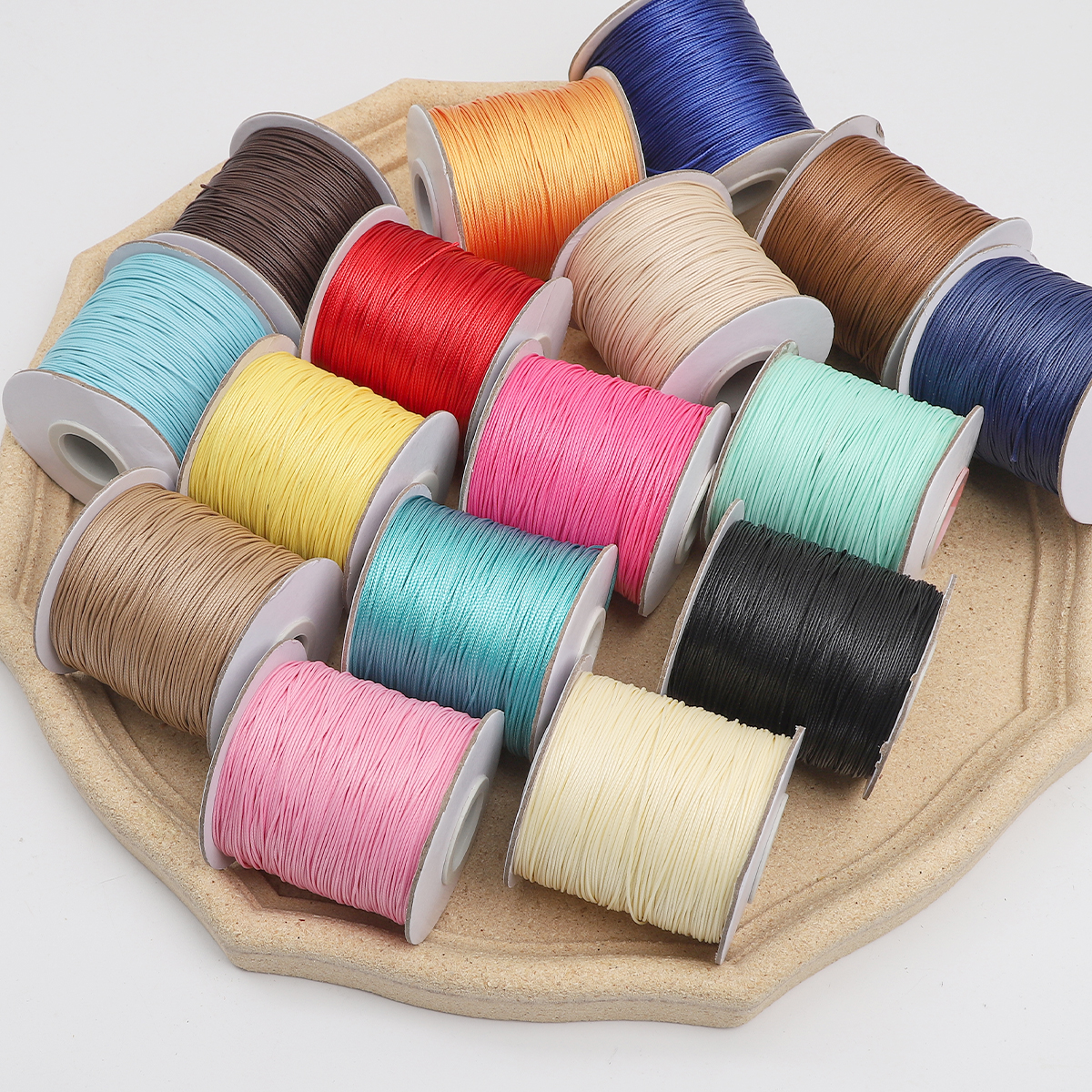 Cordão de algodão encerado coreano 0.5mm, fio encerado, colar, corda, contas para pulseira diy, descobertas de fabricação de jóias, 10 m/lote