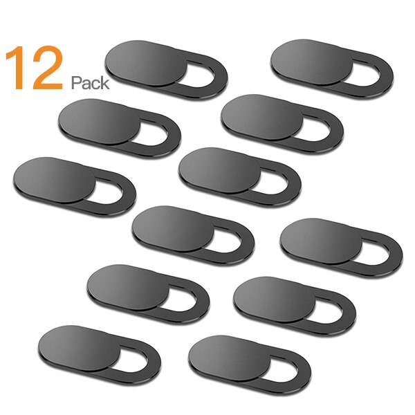 12PC Round Camera Protective Cover Phone Flat Lens Cover Stickers Computer Camera Sliding Protection Sticker For Mobile Phone: 12pcs black