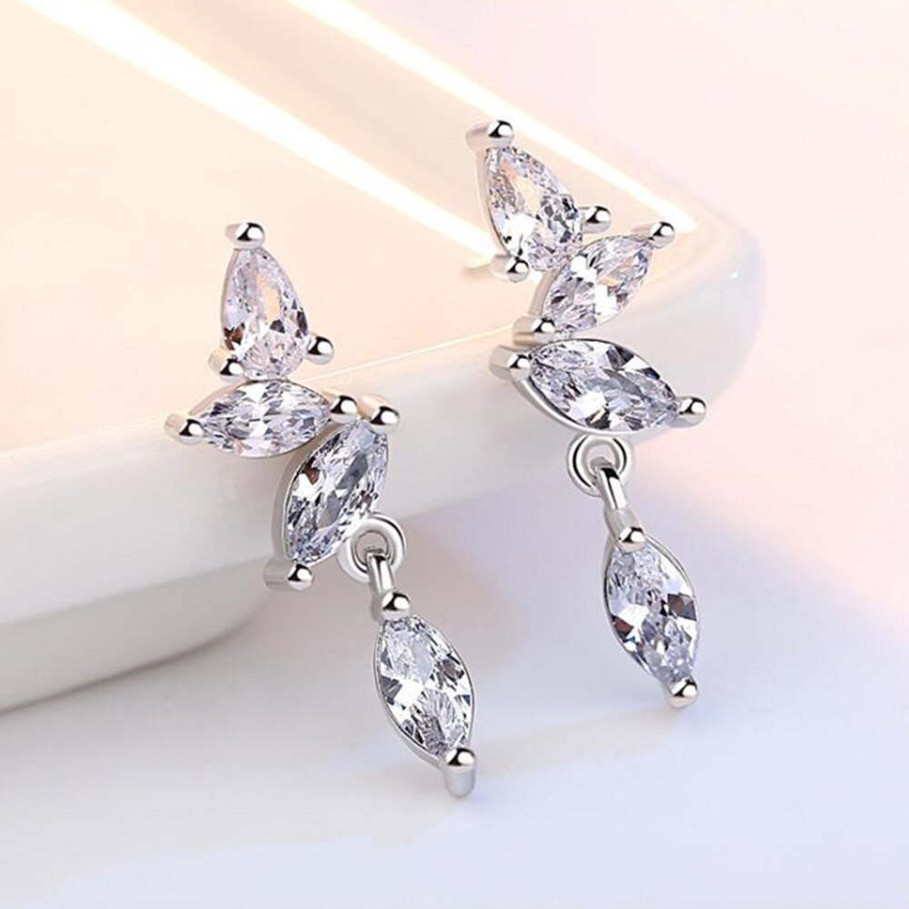 NEHZY 925 sterling silber neue Zirkon Stud Ohrringe Retro Einfache Zirkonia Silber Ohrring Schmuck