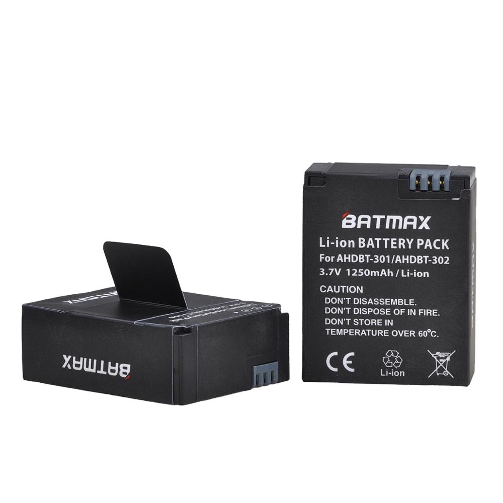 2 uds. De batería AHDBT-301 + cargador Dual LCD USB para GoPro Hero3 Hero3 + hero 3 hero 3 + baterías para cámara negra