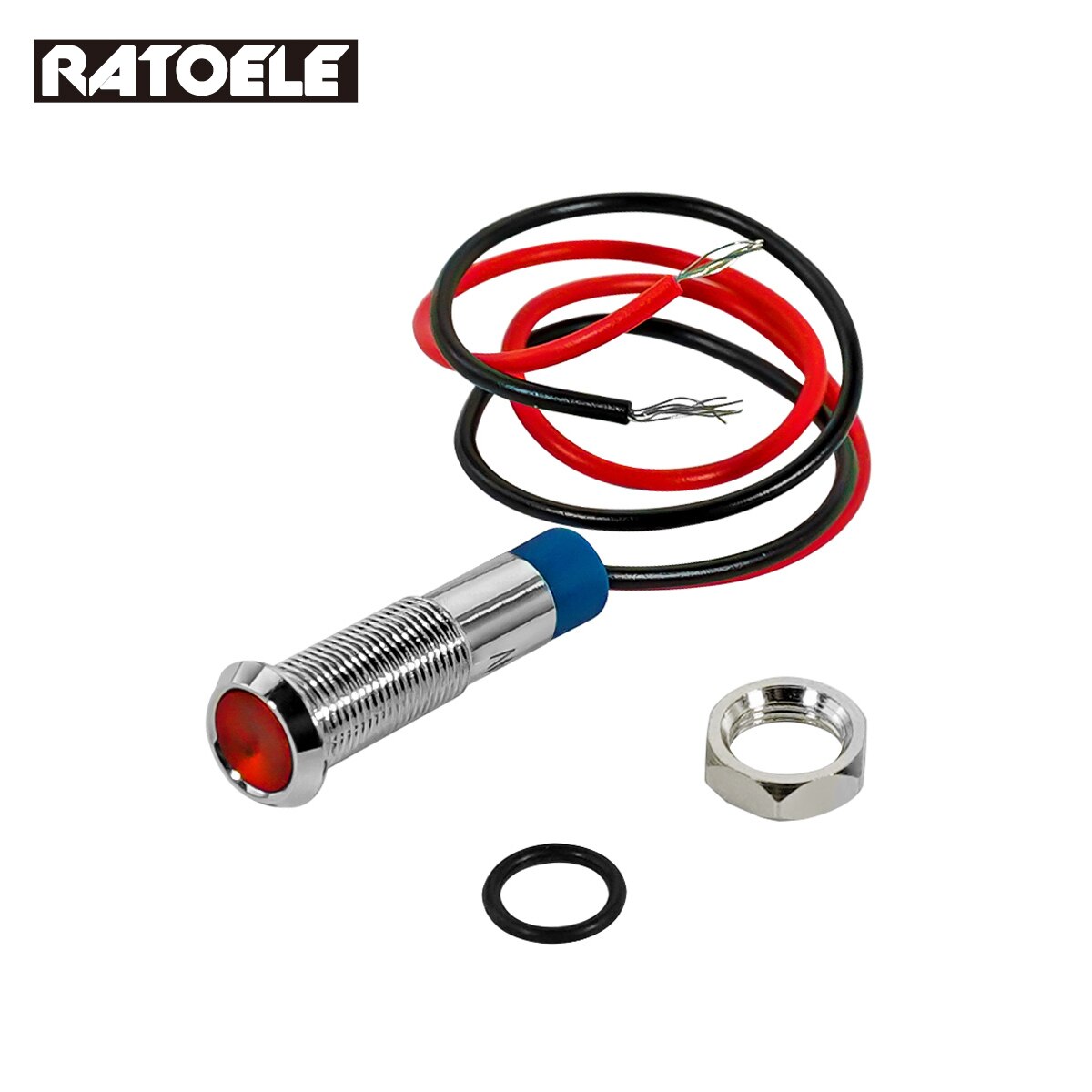 Indicador de luz LED de advertencia de Metal, 6mm, resistente al agua IP67, lámpara de señal piloto, interruptor de cables de 6V, 12V, 24V, 220V, rojo, azul, blanco, amarillo y verde