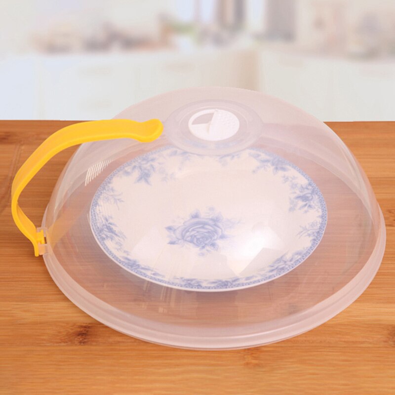 Food Cover Microwave Oven Dish Pan Lid Plate Stove Cover Cookware Lid Transparent Anti-Splash Cap With Handle