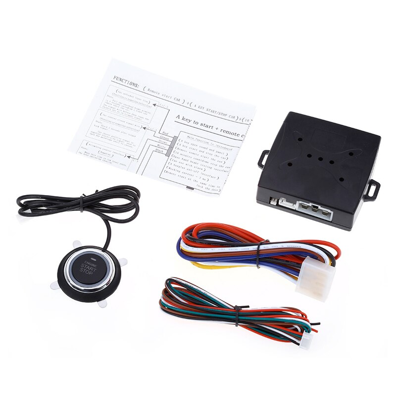 Car Alarm Engine Push Starter Remote Control Button Starter Keyless Entry System Start Stop Immobilizer