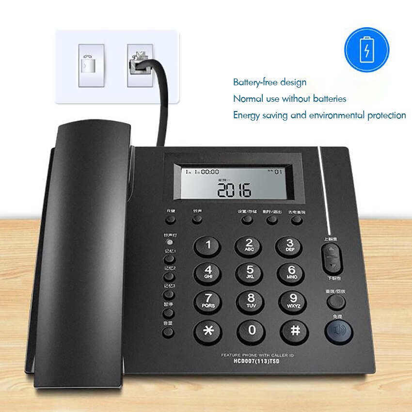 Vaste Telefoon Met Caller Id, Fsk/Dtmf Dual Systeem, Speaker, 5 Niveaus Helderheid, home Hotel Wired Desktop Telefoon Kantoor Vaste