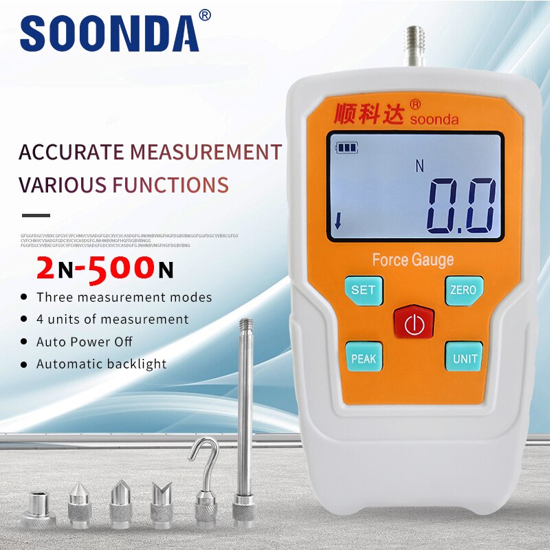 Electronic Spring Dynamometer Digital Tension Thrust Gauge Tester Mask Mension Testing Machine Push Pull Pressure 2N 5N 10N 500N