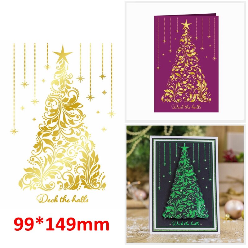 Adornos para árbol de Navidad hojas redondas copo de nieve Doodle Foil placas para DIY Scrapbooking Letterpress Embossing tarjetas: 1