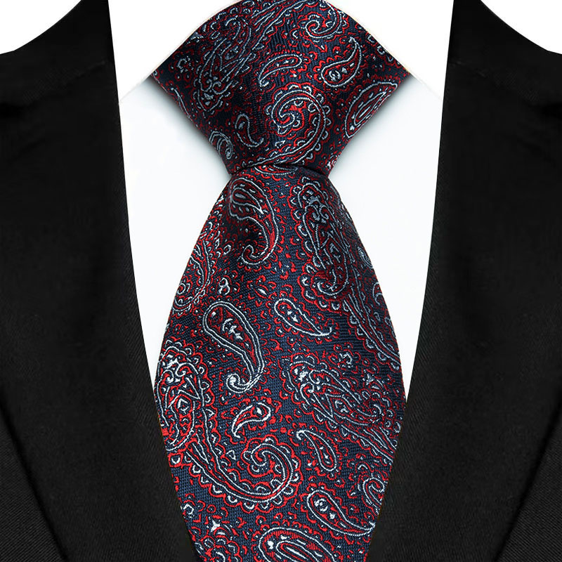 Cravate de luxe pour hommes, 8CM, couleur rouge, rayures à pois, couleur unie, Paisley, pour marié, tissée en Jacquard, pour fête d'affaires et de mariage: PEACOCK BLUE
