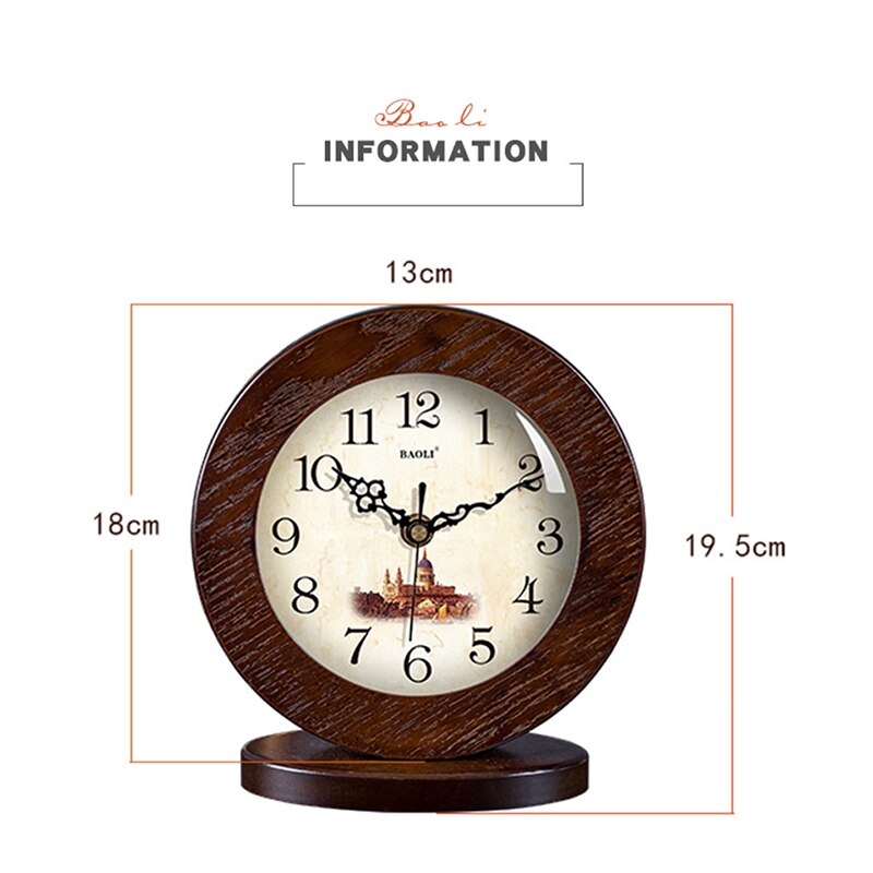 LIVING ROOM EUROPEAN WOOD TABLE CLOCK HOME DECORATION MUTE MODERN LIVING ROOM BEDROOM DESK CLOCK OFFICE DESKTOP CLOCK