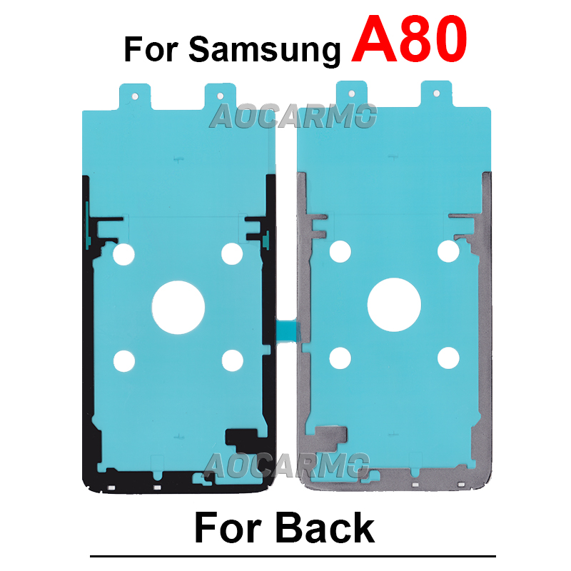 Pegatina para Samsung Galaxy A40 A41 A50 A51 A52 A60 A70 A71 A72 A73 A80 A730 A750 A920 cinta adhesiva de cubierta trasera pegamento: YELLOW