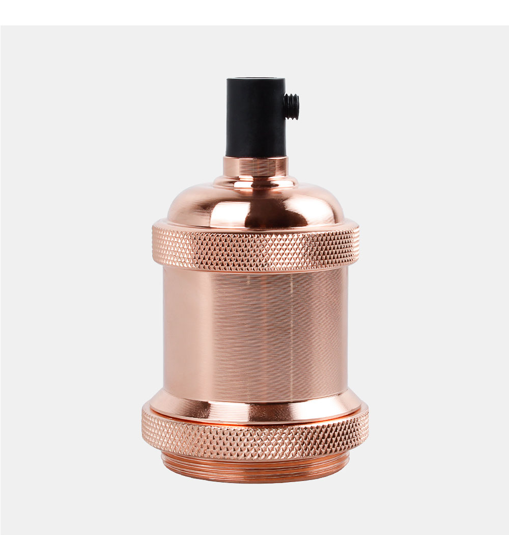 Vintage Edison Lamp Base Pendant light E27 Screw Bulb base Aluminum Light Socket Industrial Retro Fittings lamp holder Fixture: Rose Red