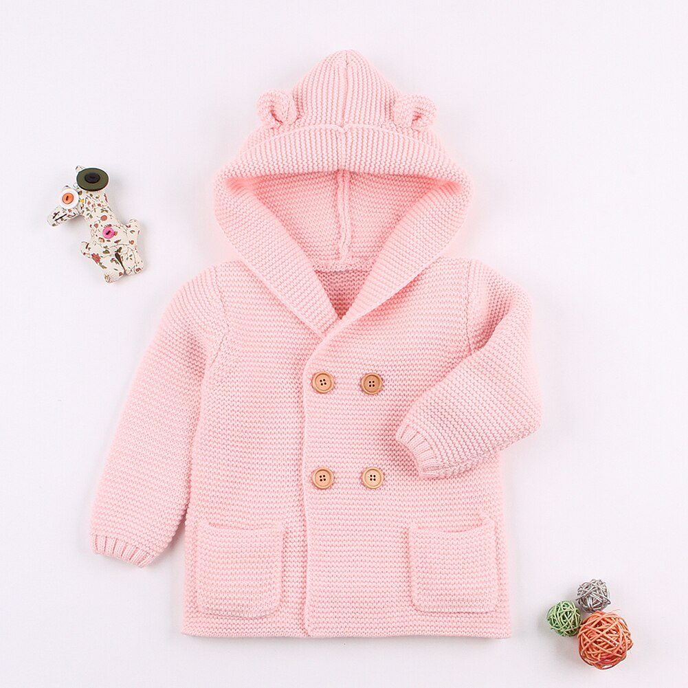 Bébé pull à capuche hiver mignon manteau hauts d'extérieur pour enfants bébé filles garçons w/poches