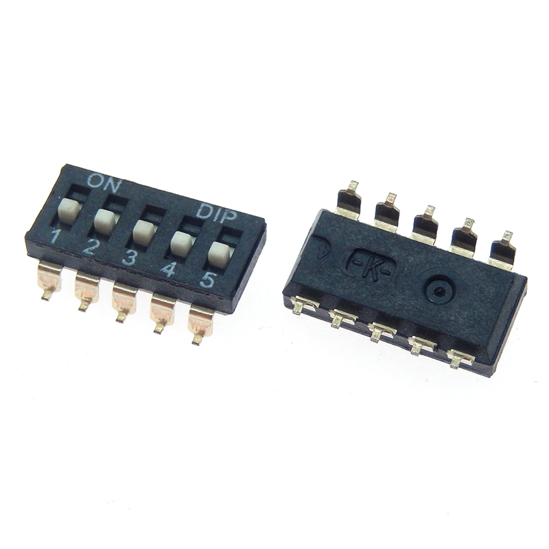 10pcs/lot Slide Type SMT SMD Dip Switch, 2.54mm Pitch 2 Row 4 Pin 2 Position / 8 pin 4 Position / 16 pin 8 Position: Blue