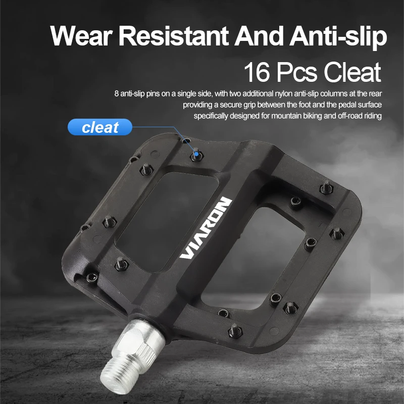 BOLANY Bike Pedal Ultralight Anti-slip 16 Nail Nylon Pedal for Mountain Bike Sealed Double Bearings Pedals Bicycle Accessories