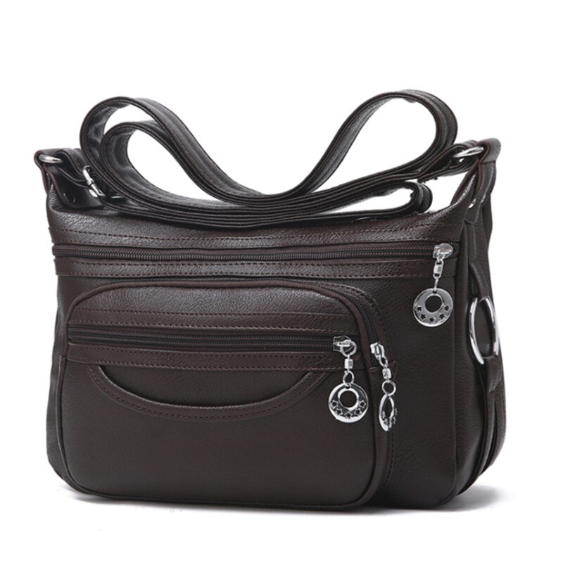 Mehrlagige schultertaschen aus weichem pu-leder für #39 , klassische umhängetaschen, luxuriöse damenhandtaschen und geldbörsen: Braun