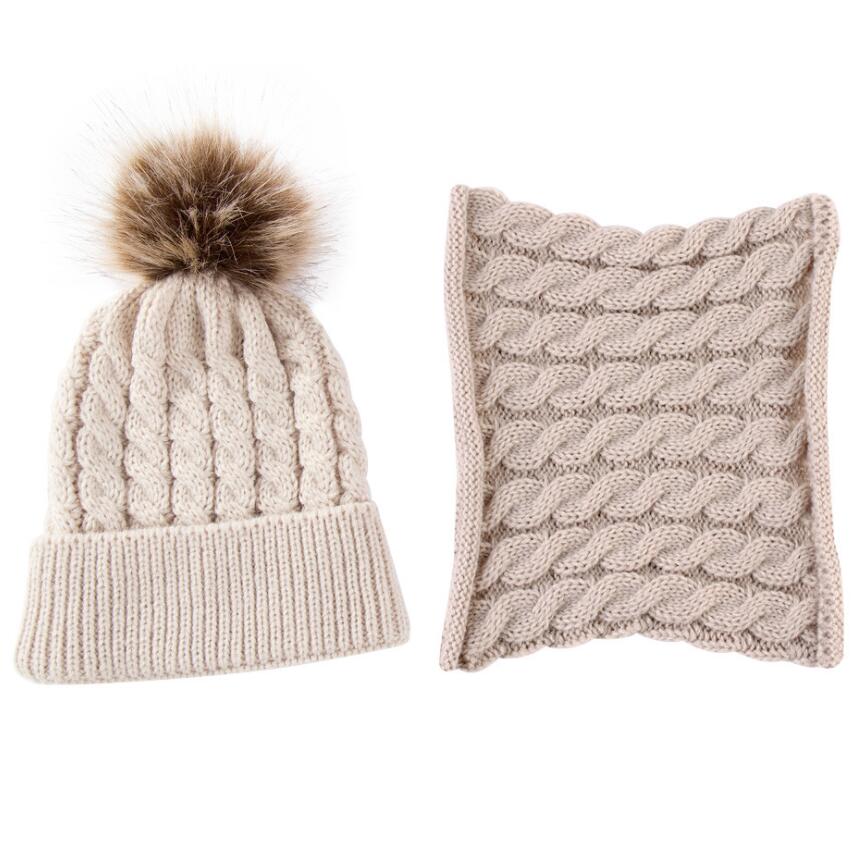 Winter Baby Girls Hats Scarf Set Soft Warm Children Pompom Accessories For 0-2 Years Kids Spring Autumn Caps