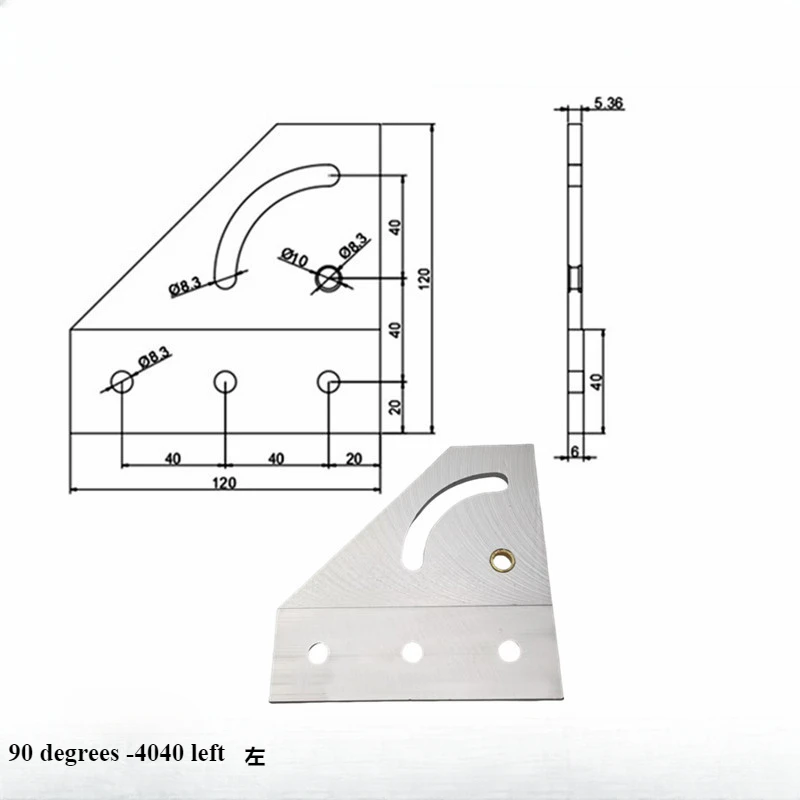 Pièce de fixation d'angle de profil en aluminium, plaque de connexion de direction, 90 degrés, 180 degrés, 3030, 4040: Vert menthe