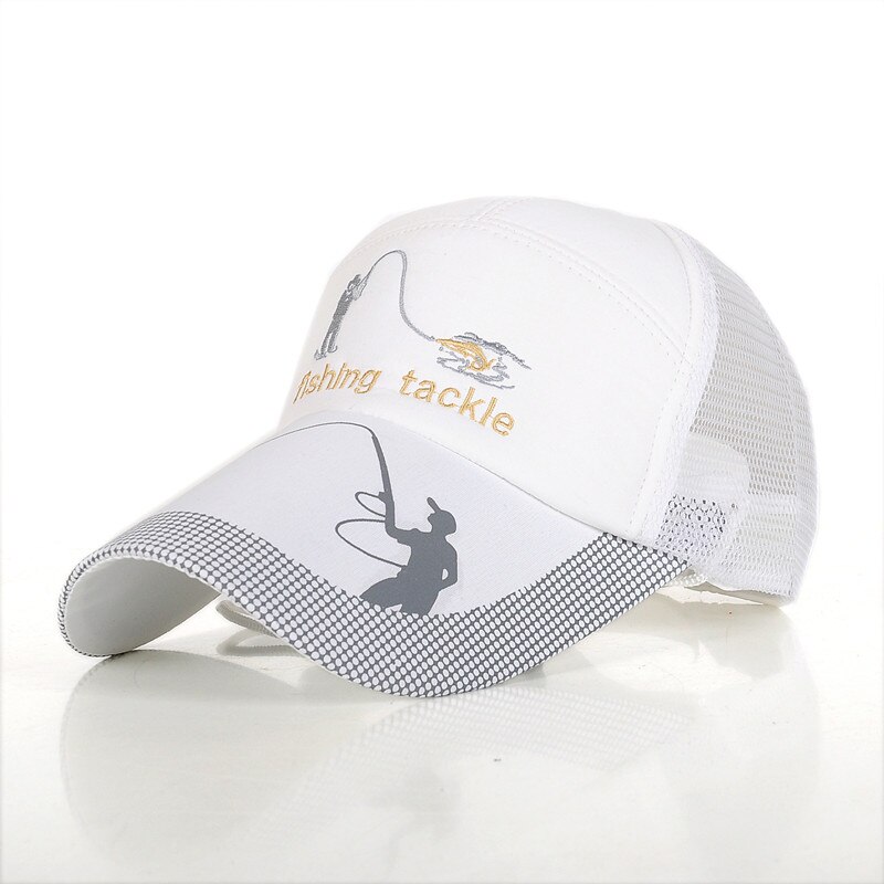Brand simms outdoor sport men fishing cap letter fishing caps baseball cap bucket hat sunshade hat free size: Hvid