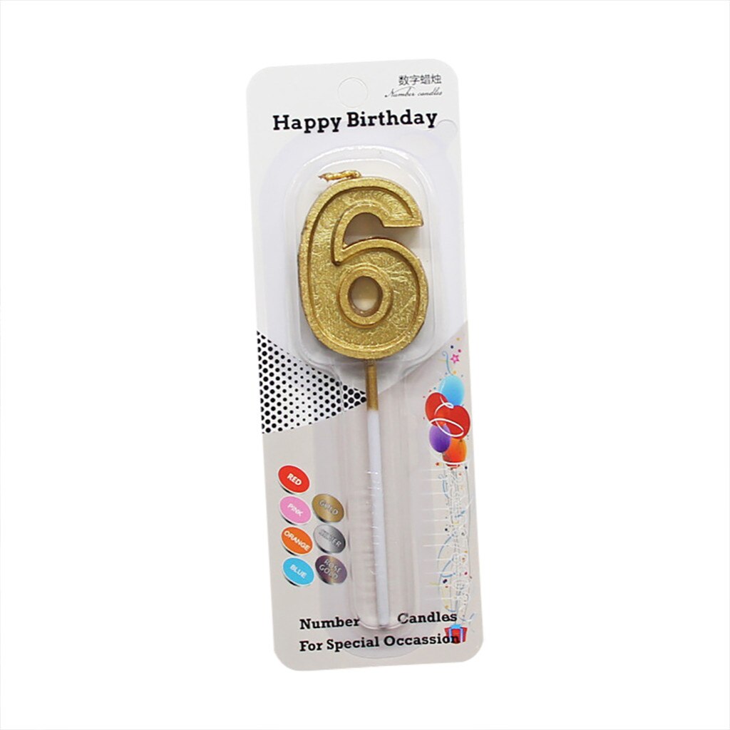 Glitter Talking Tables Number Candles Gold Number 0-9 Birthday Party Candle Cake Home Decoration Accessories Украшение Комнаты#