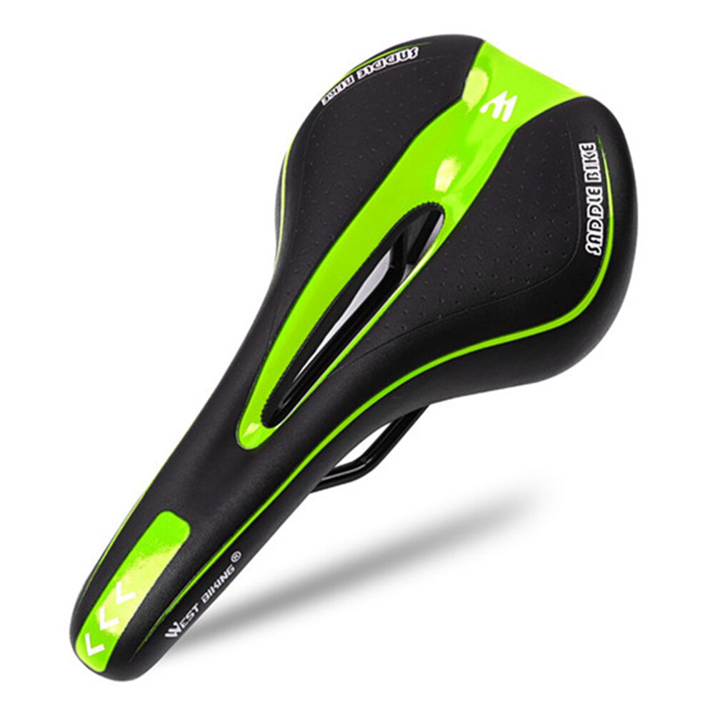 WEST BIKING Bicycle Seat Saddle MTB Road Bike Saddles Mountain Bike Racing Saddle PU Breathable Soft Seat Cushion: green