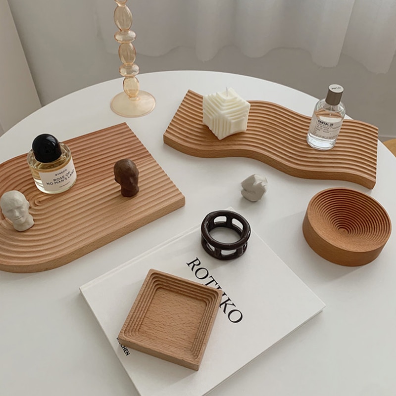 1Pc Nordic Groef Hout Dessert Snijden Brood Lade Keuken Anti-Slip Snijplank Organizer