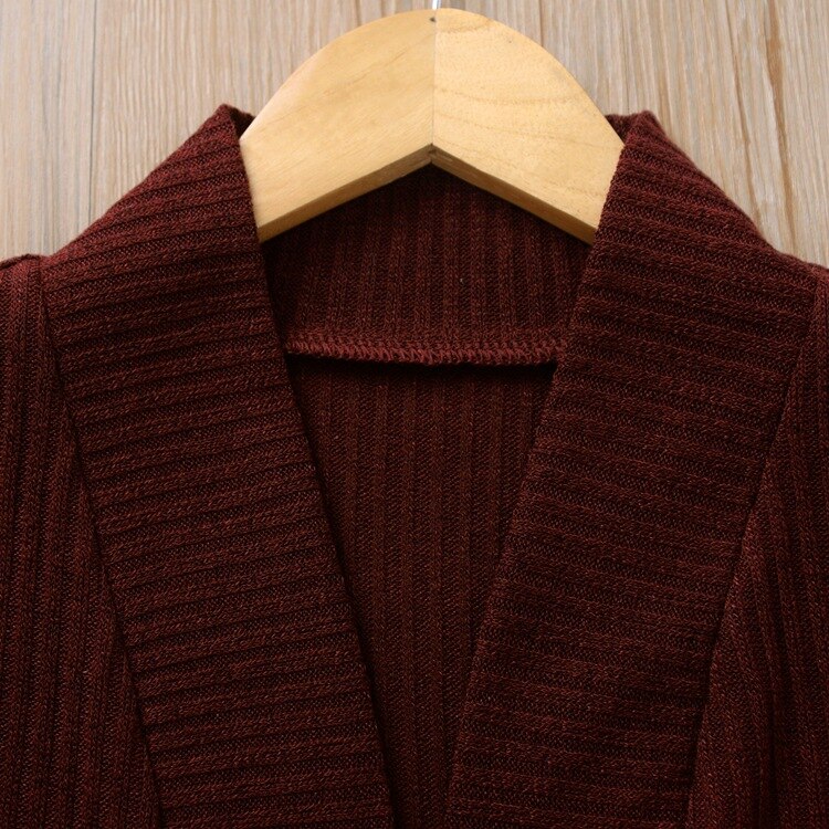 Bordeaux grå sort ensfarvet baby piger børn uld frakke efterår lange ærmer strik outwear cardigans