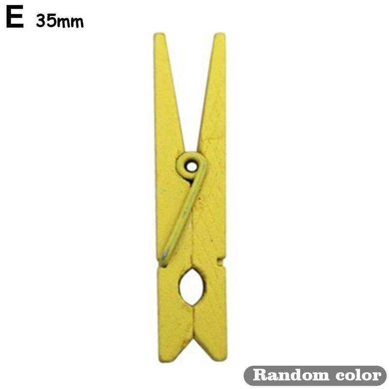 30pcs Natural Wooden Clothes Pegs Clothes Clips Wood Clamp DIY Photo Paper Peg Clothespin Craft Wooden Clip: 35mm Multi-color