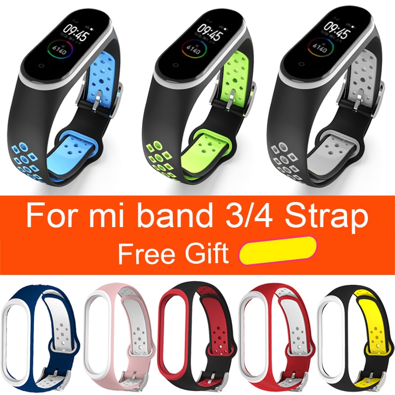 Per Xiao mi mi fascia 4 Cinghia di Accessori per Articoli Elettronica smart sostituzione impermeabile Doppio Braccialetto Del Silicone Di Colore per mi Band4 NFC cinturino Da POLSO