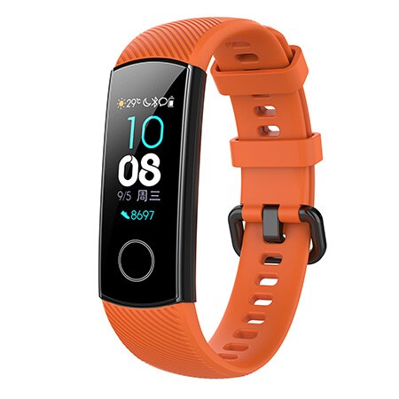 Silicone Wriststrap For Huawei Honor Band 4 5 Smart Accessories Wristband Strap For Honor Band 5(CRS-B19S) Replaceable Bracelet: orange / For Honor Band 5