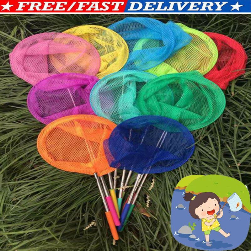 Filet à insectes papillons pour enfants | Filet extensible pour insectes papillons, maille poisson en acier inoxydable, poignée télescopique, jouet de jardin