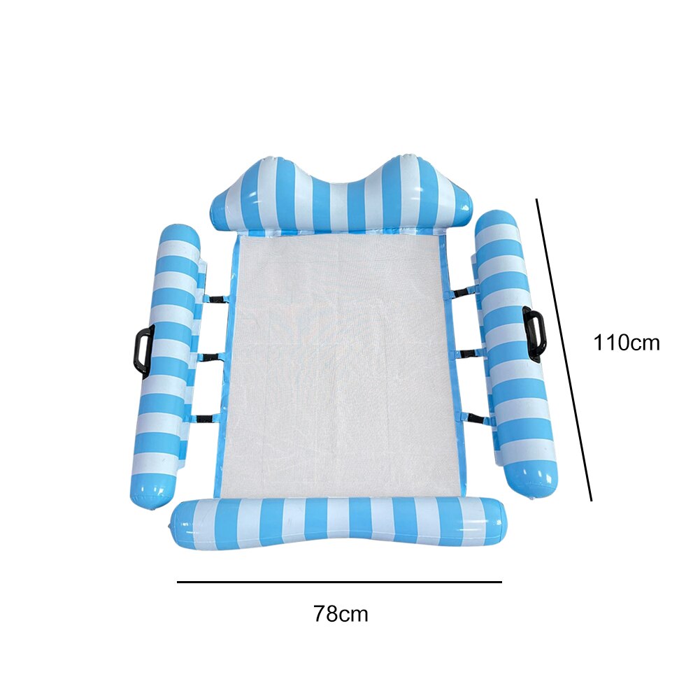 Summer Water Hammock Swimming Pool Beach Water Hammock PVC Air Mattress Lounger Floating Sleeping Cushion Inflatable Air Bed: L