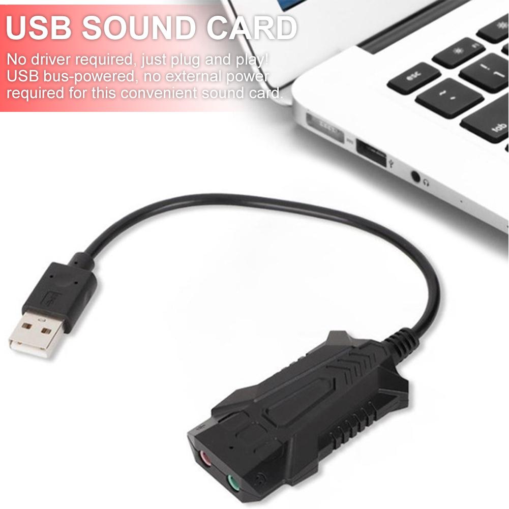 USB Sound Card External Desktop Computer Notebook For PS4 Audio Adapter Stereo Sound Card For Windows Mac Linux PC Laptop