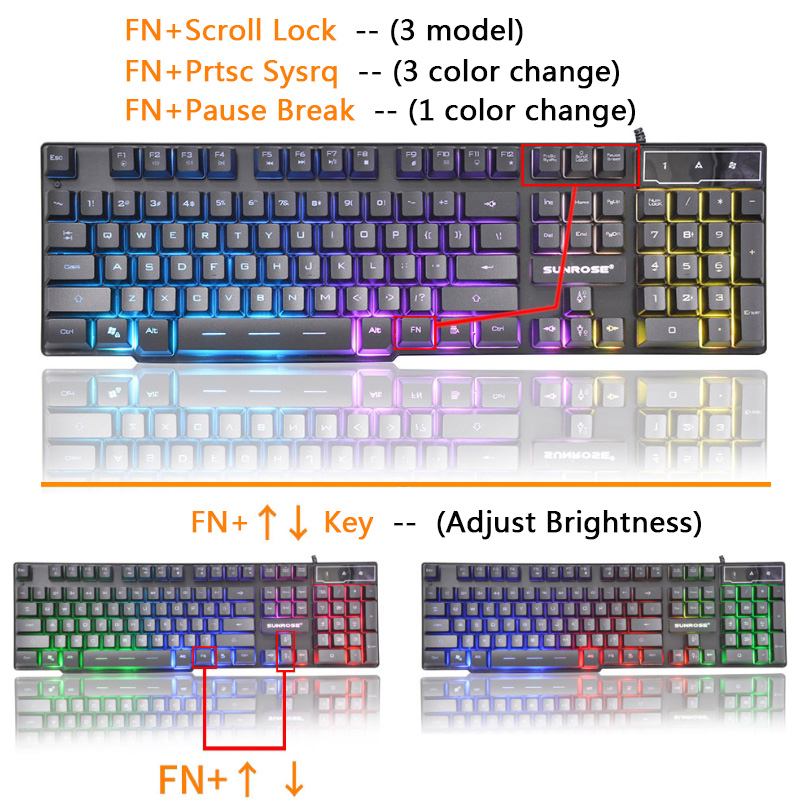 Keyboard With Backlight RGB Waterproof Mechanical Keyboards Feeling Gaming Russian Gamer PC Computer LED 104 Keys Standard USB