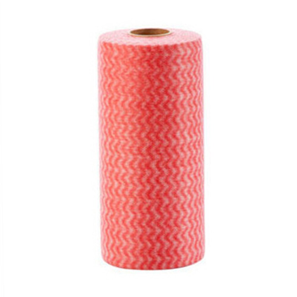 50 stuks/rol keukenreinigingsdoek multifunctionele wegwerp non-woven reinigingsdoek vaatdoek vaatdoek 15m: Rood