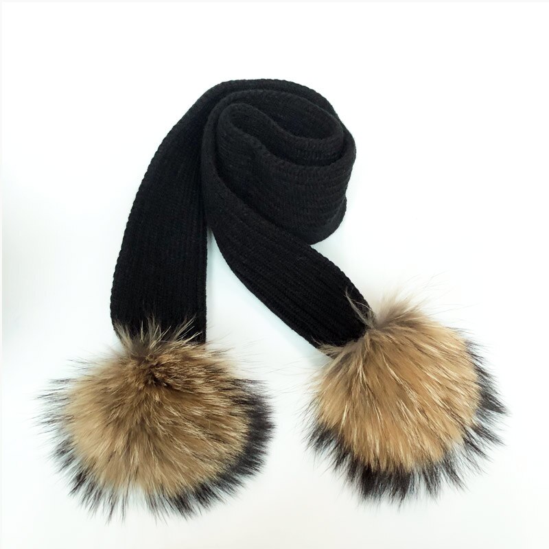 Ouder-kind Winter hoeden Schattige Baby bont Pompon Hoed Sjaal Sets Echte Natuurlijke Haarbal Caps Moeder Kinderen Warme Gebreide Hoeden Winter Bea: M / Lavendel