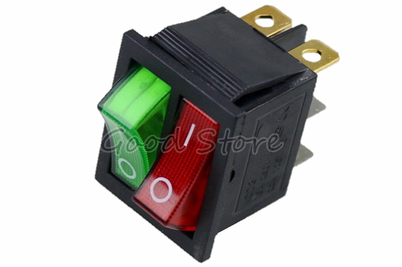 1PCS KCD8 6PIN 16A 250V 20A 125V Double Light Switch Rocker Switch Waterproof ON-OFF KCD6 Boat Power Switch