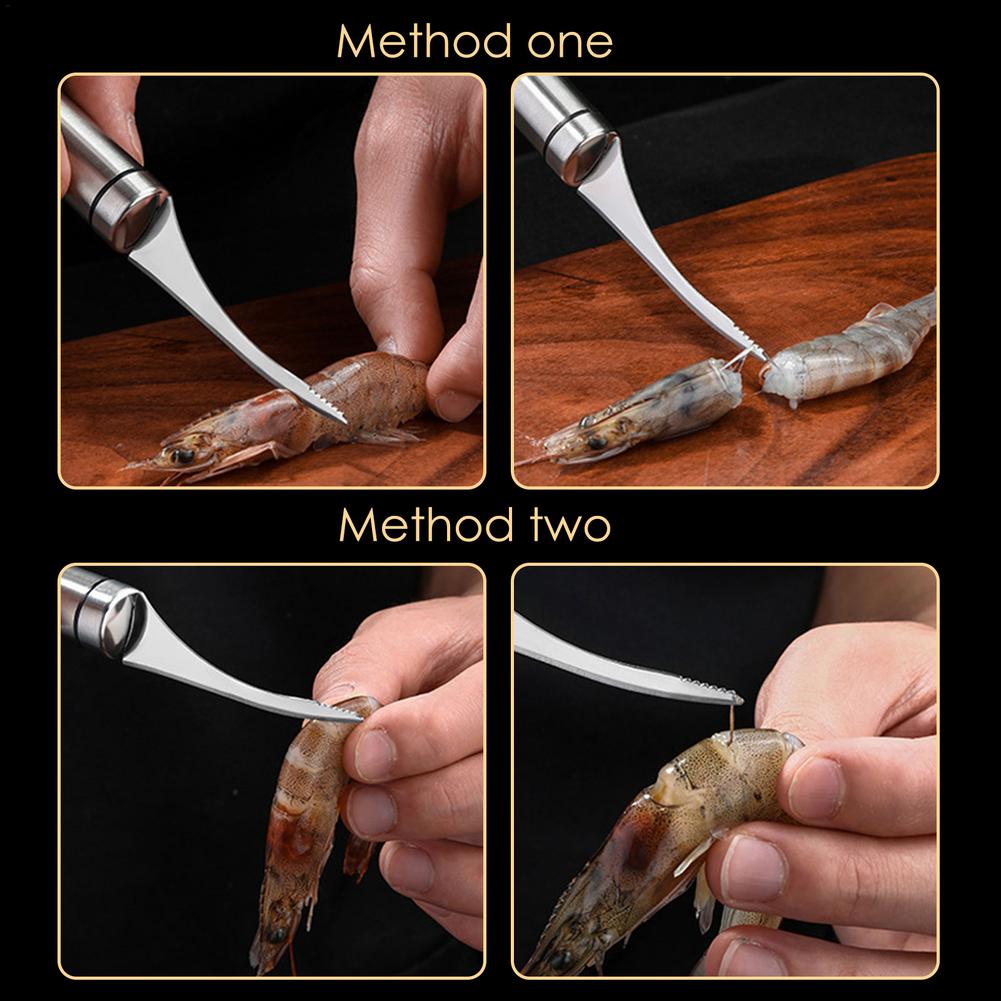 Stainless Steel Shrimp Opener To Shrimp Line Clean Up Shrimp Line Fish Belly Knife Open Shrimp Knife Peeler Shrimp Kitchen Tool